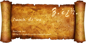 Zwack Éva névjegykártya